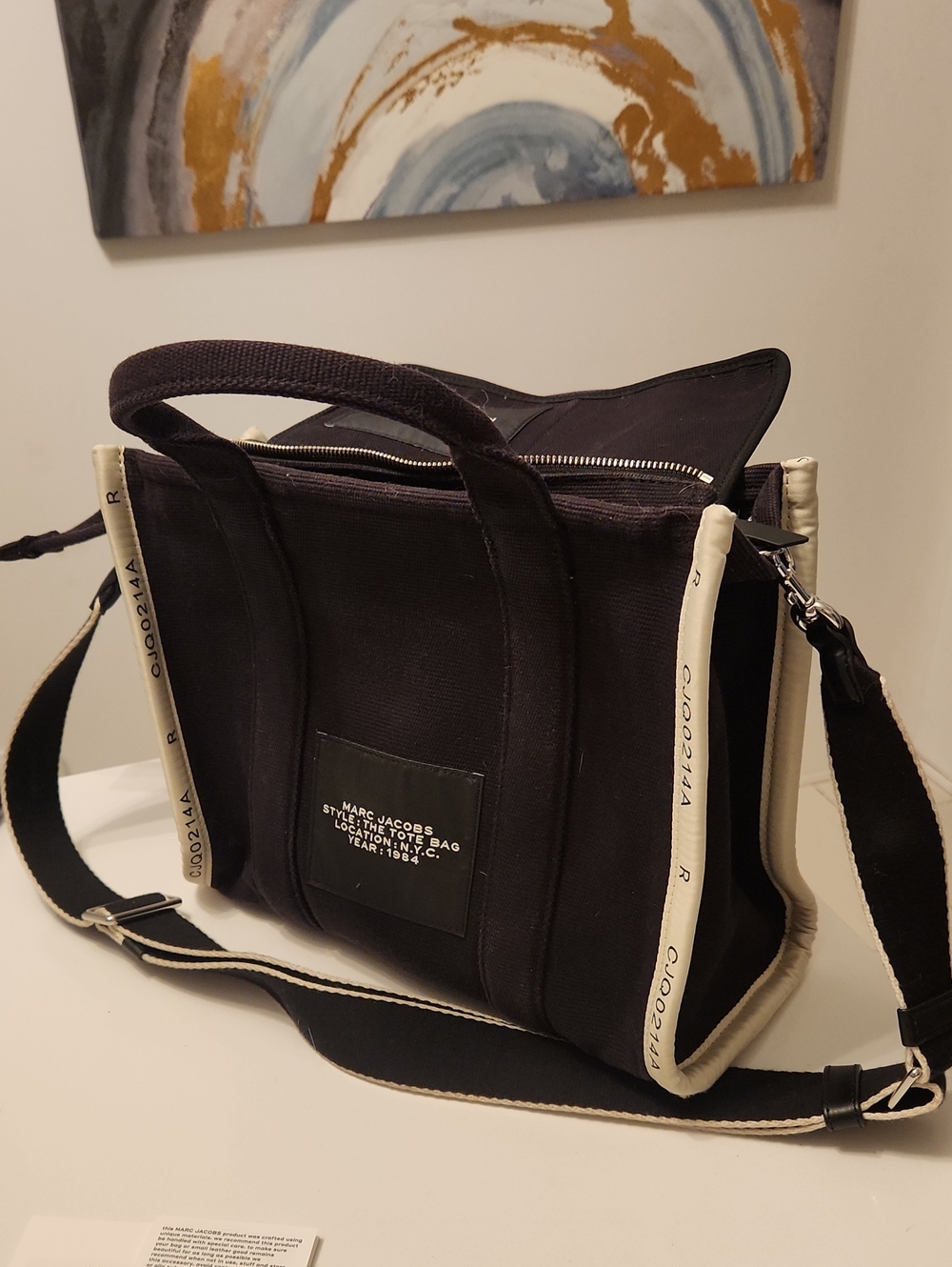 Marc Jacobs Black Canvas Tote with Cream Trim - The Tote Bag - Picture 13 of 13